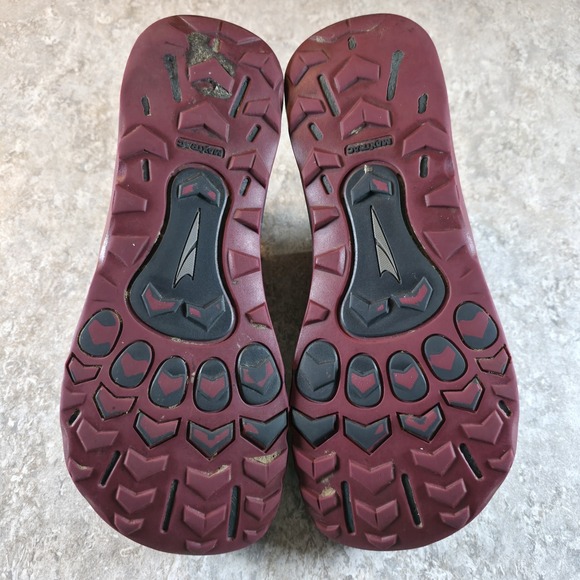 Altra Lone Peak Trail Running Shoes Mens 10 Gray Burgundy Zero Drop *Read Desc. - Picture 7 of 10